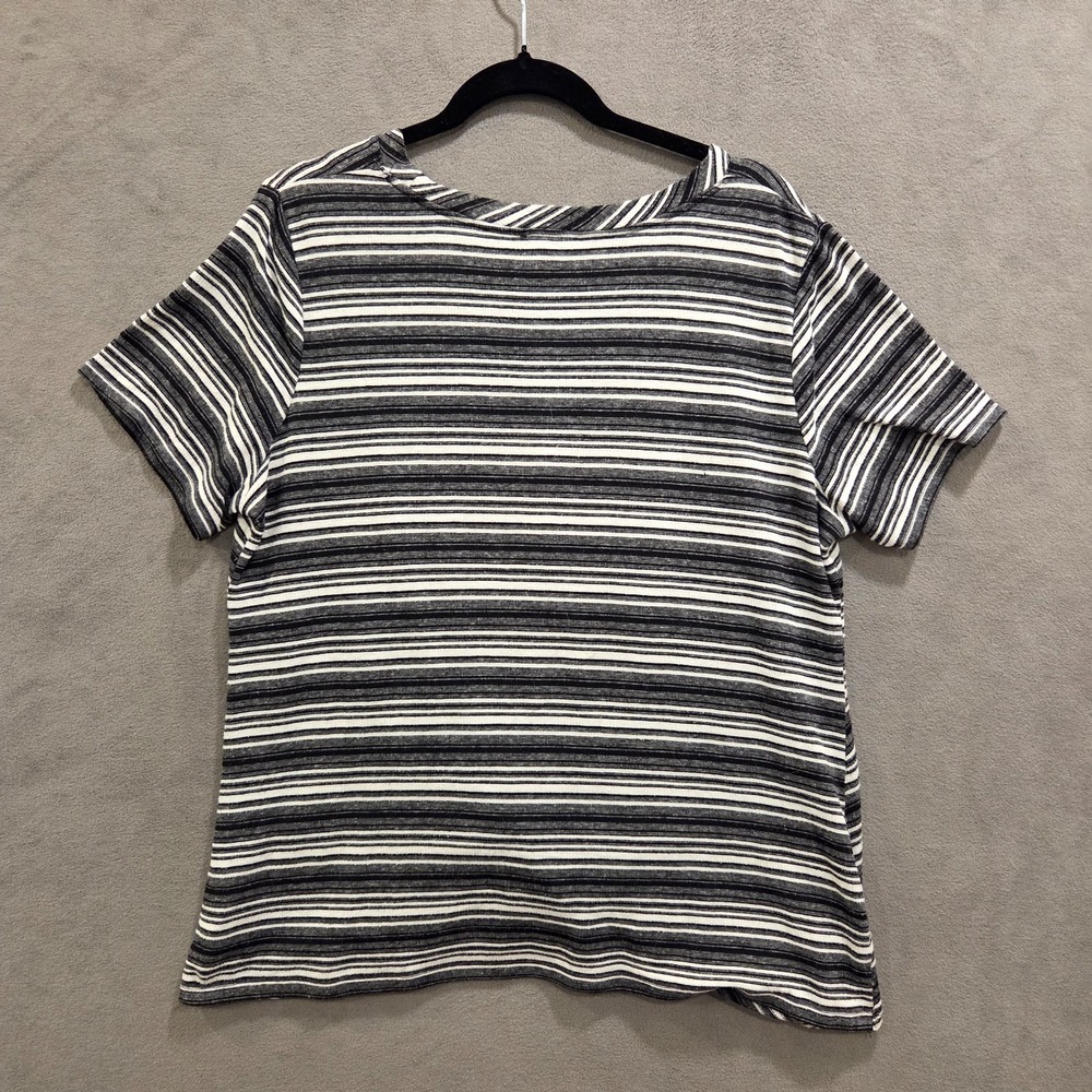 Jones New York Front Twist T Shirt Women's Size XL Striped Top‎ Casual Comfy - Picture 2 of 7
